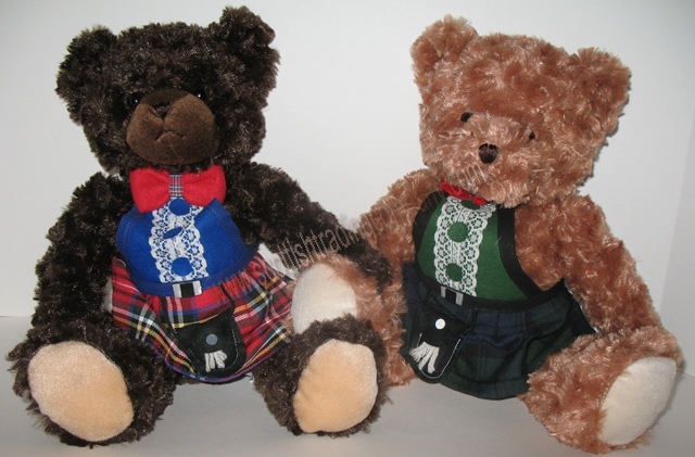 teddy bear wearing a kilt