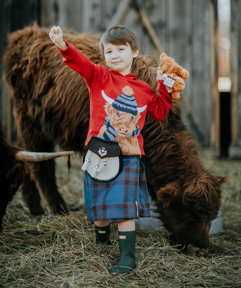 Children's Highland Cow Hooded Sweater
