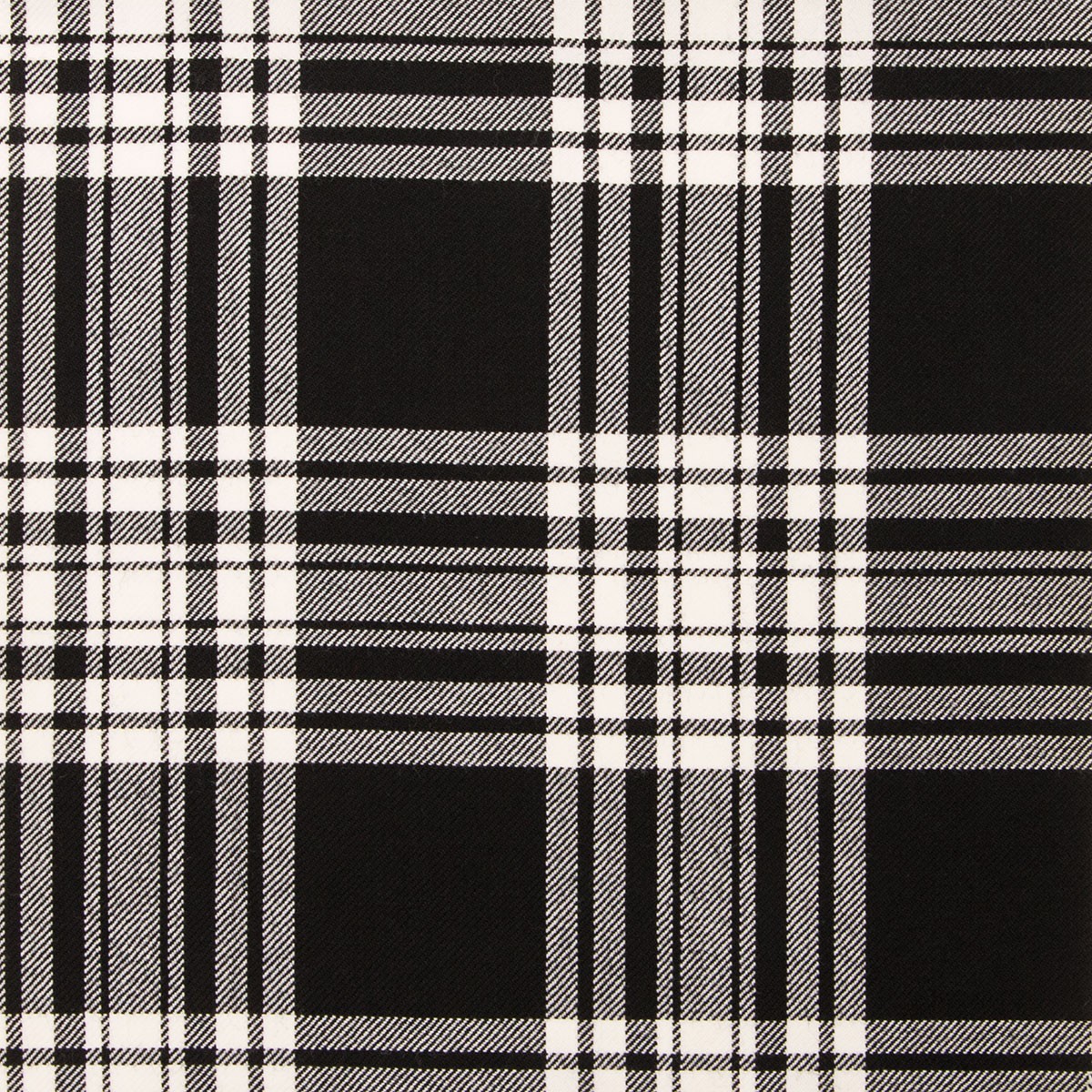 Menzies Black & White Modern Tartan Fabric